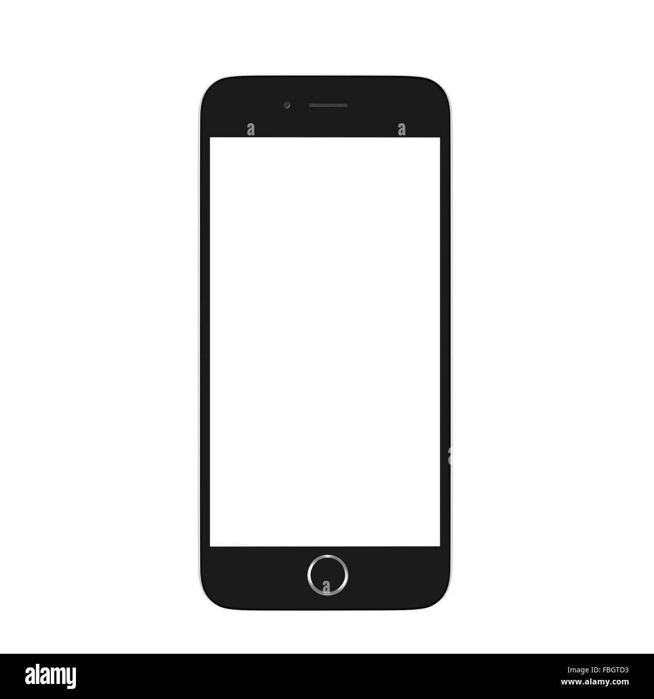 Realistic render of smart phone with blank screen Stock Photo