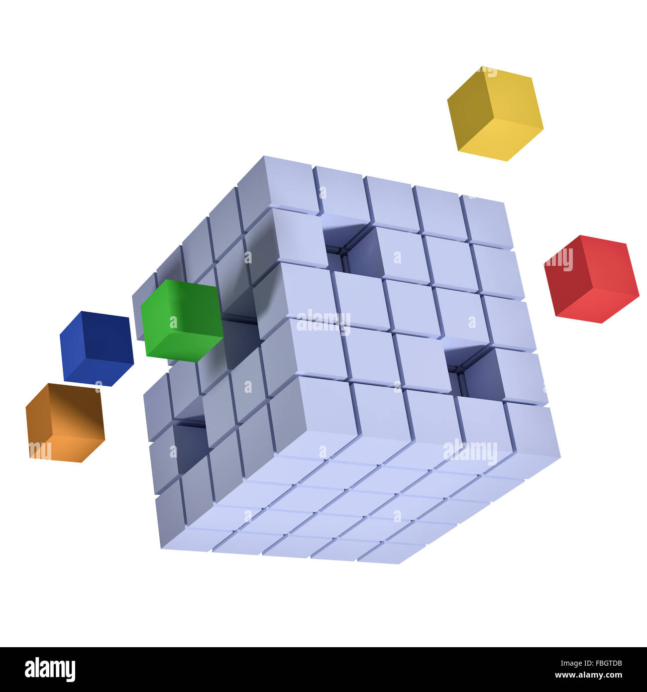 Computer Generated Image of Cube Shapes Stock Photo