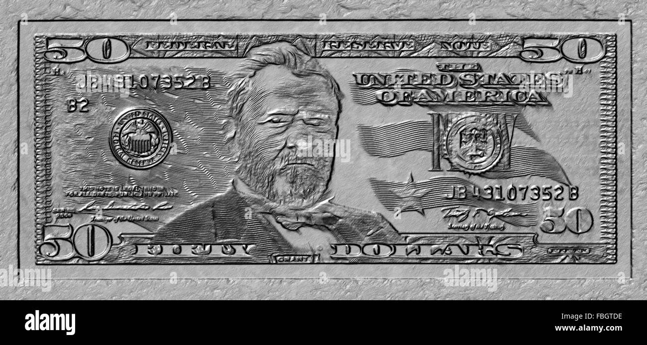 50 dollar bill Black and White Stock Photos & Images - Alamy