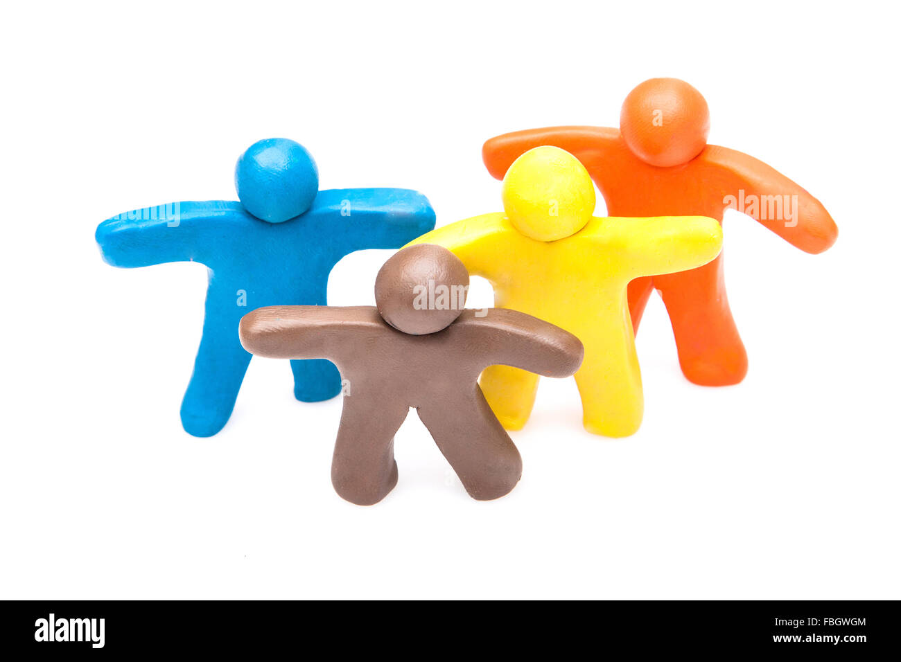 Crowd group of colourful plasticine Stock Photo