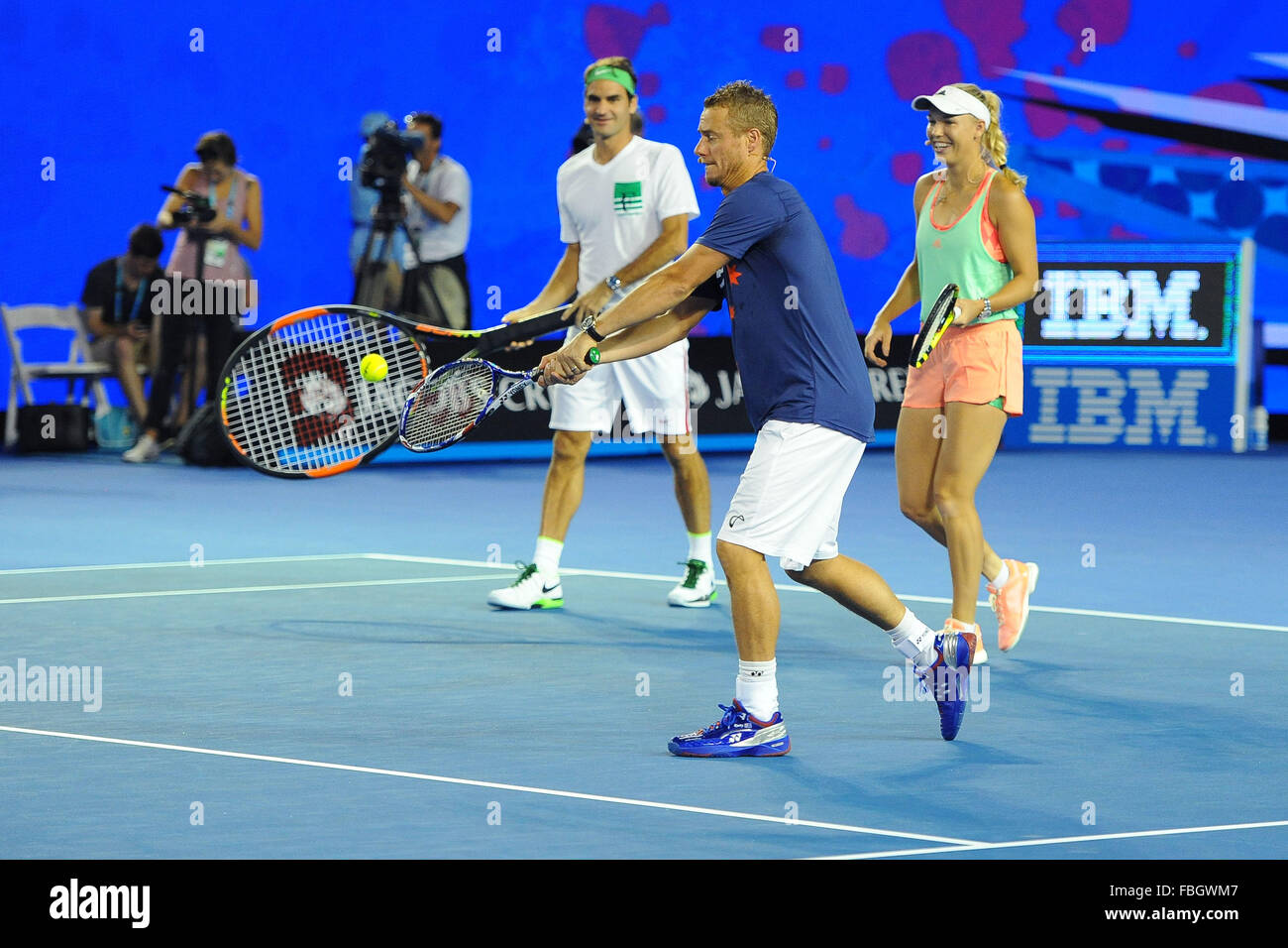 Melbourne, Australia. 16th Jan, 2016. 2016 Australian Tennis Open  Championships. Family day at Melbourne Park. Roger