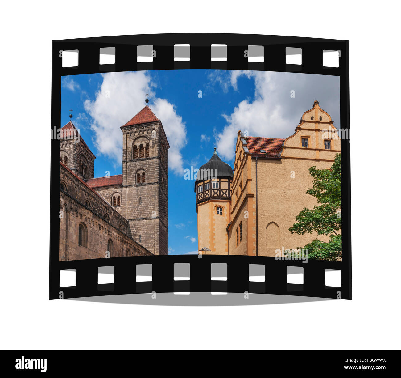 Castle and Collegiate Church of St. Servatius on the Schlossberg, Quedlinburg, Saxony-Anhalt, Germany, Europe Stock Photo