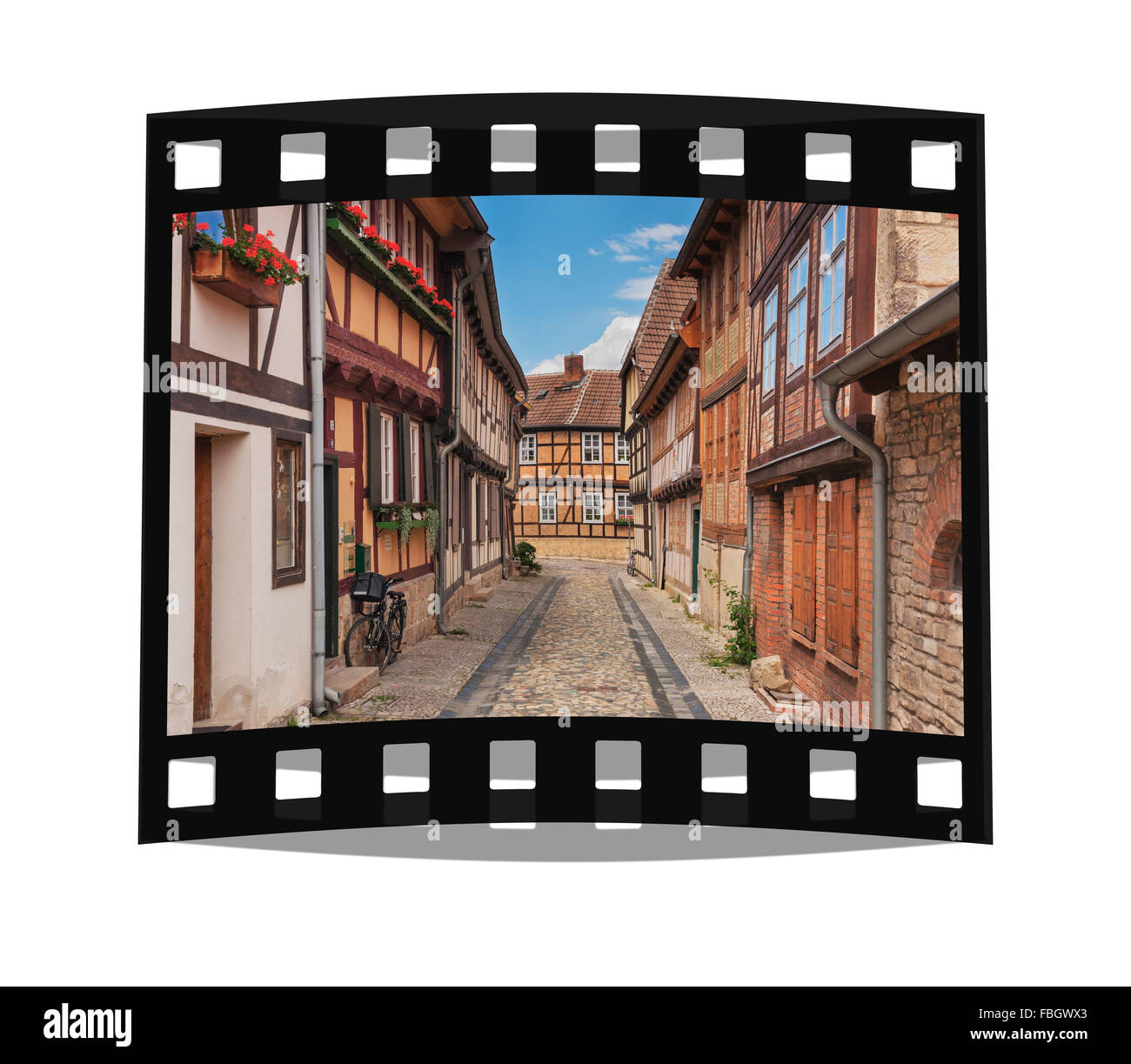 Gildschaft alley in Quedlinburg, Saxony-Anhalt, Germany, Europe Stock Photo
