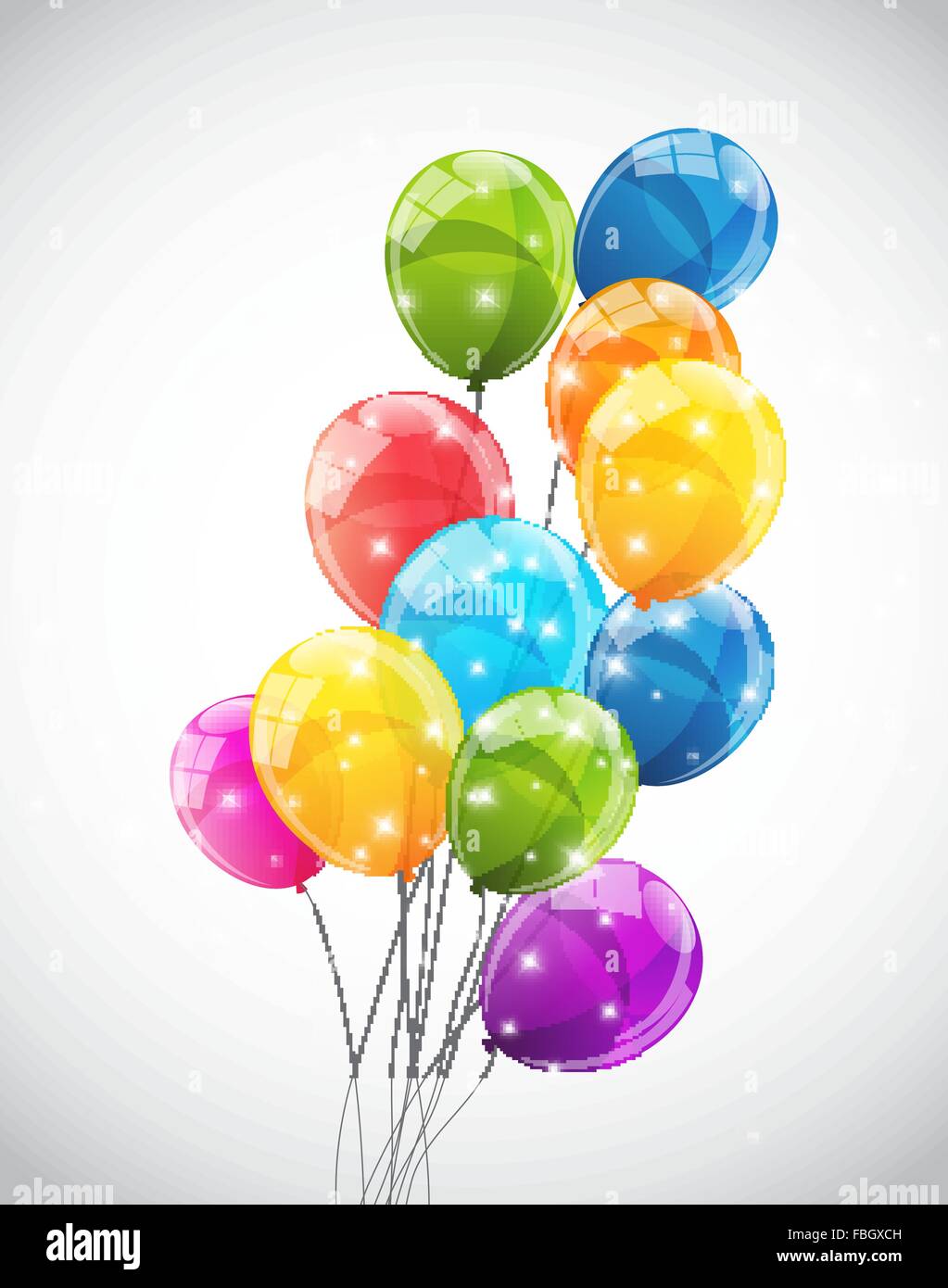 Color Glossy Balloons Background Vector Illustration Stock Vector Image ...