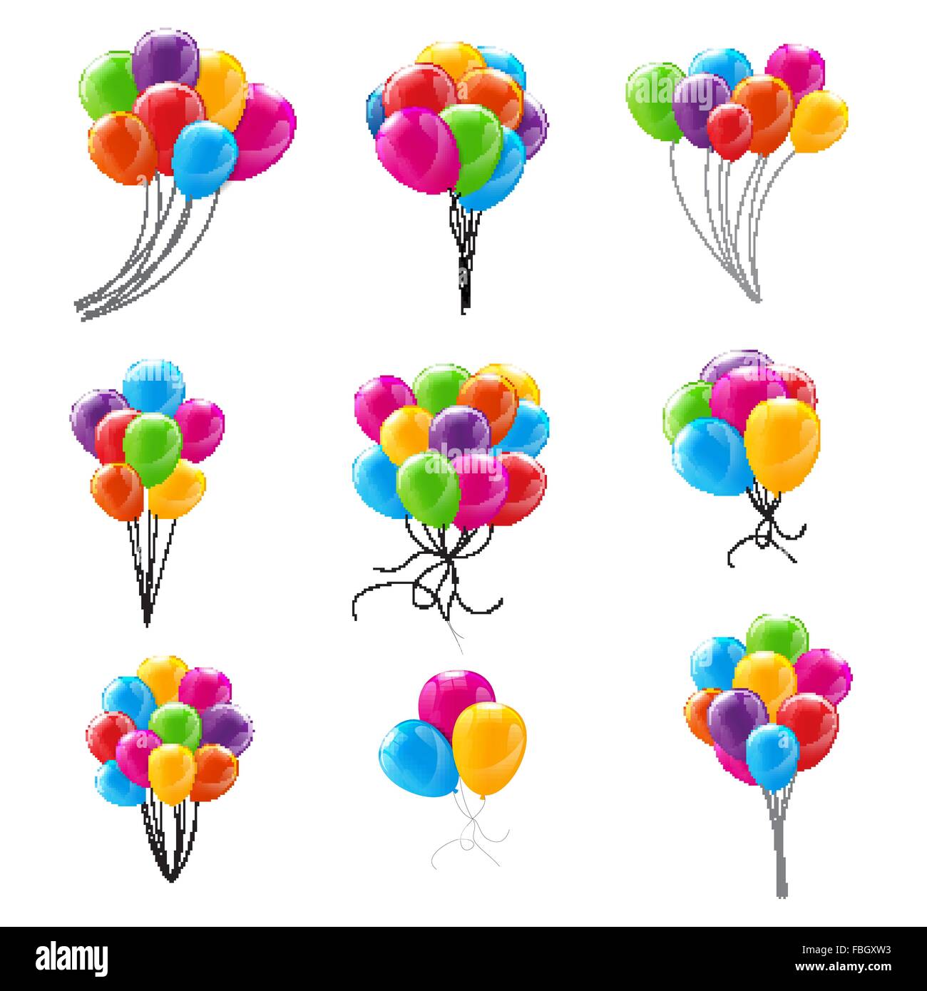 Color Glossy Balloons Background Vector Illustration Stock Vector Image ...