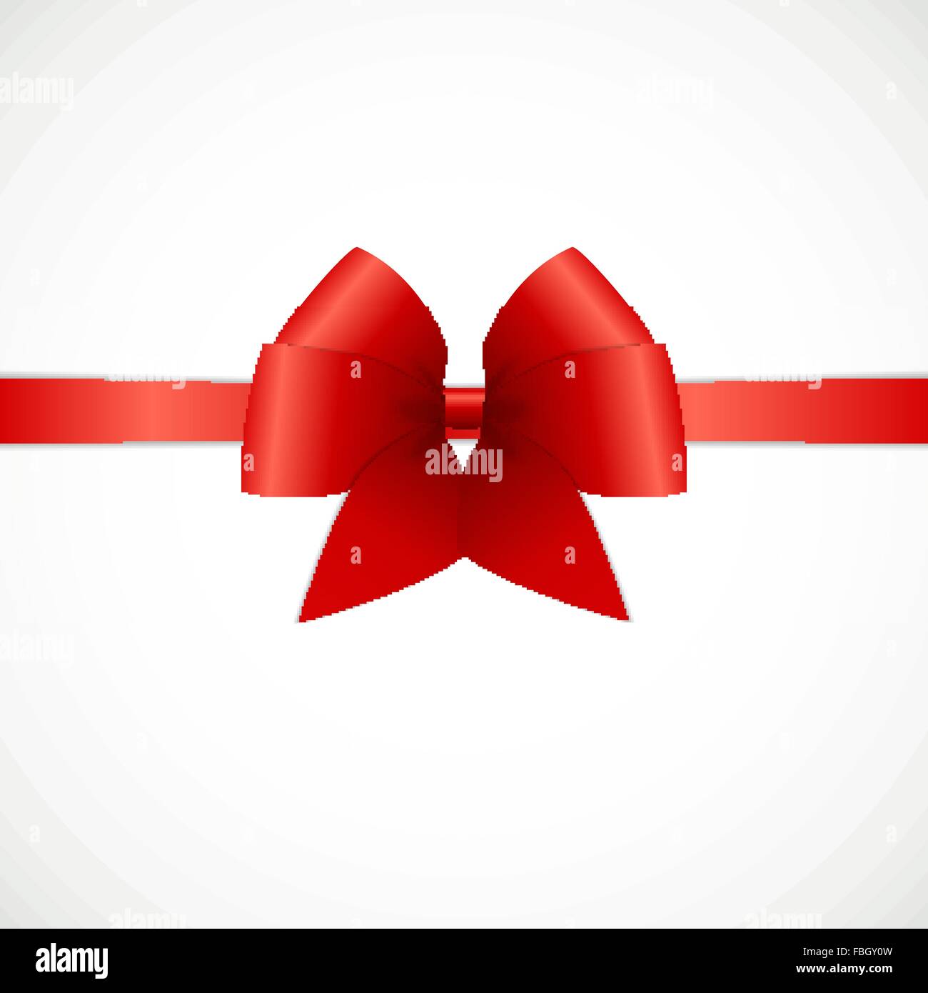 Gift Card Set with Red Ribbon and Bow. Vector illustration Stock Vector