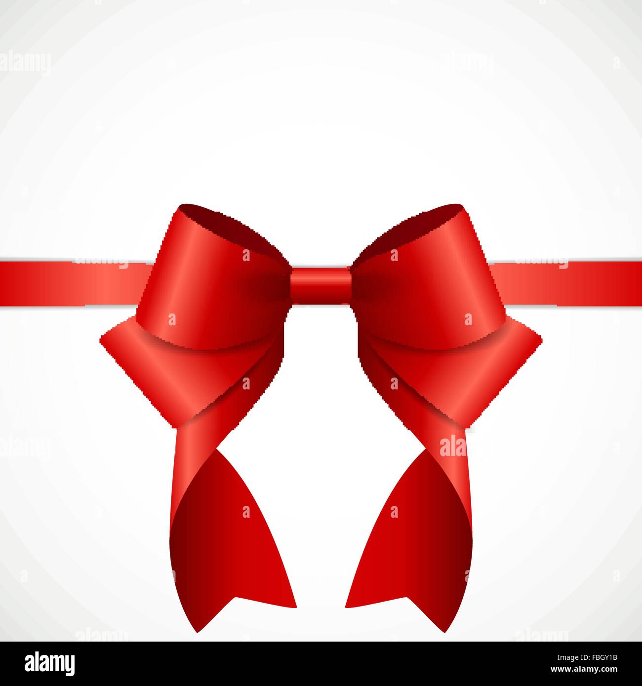 Gift Card Set with Red Ribbon and Bow. Vector illustration Stock Vector