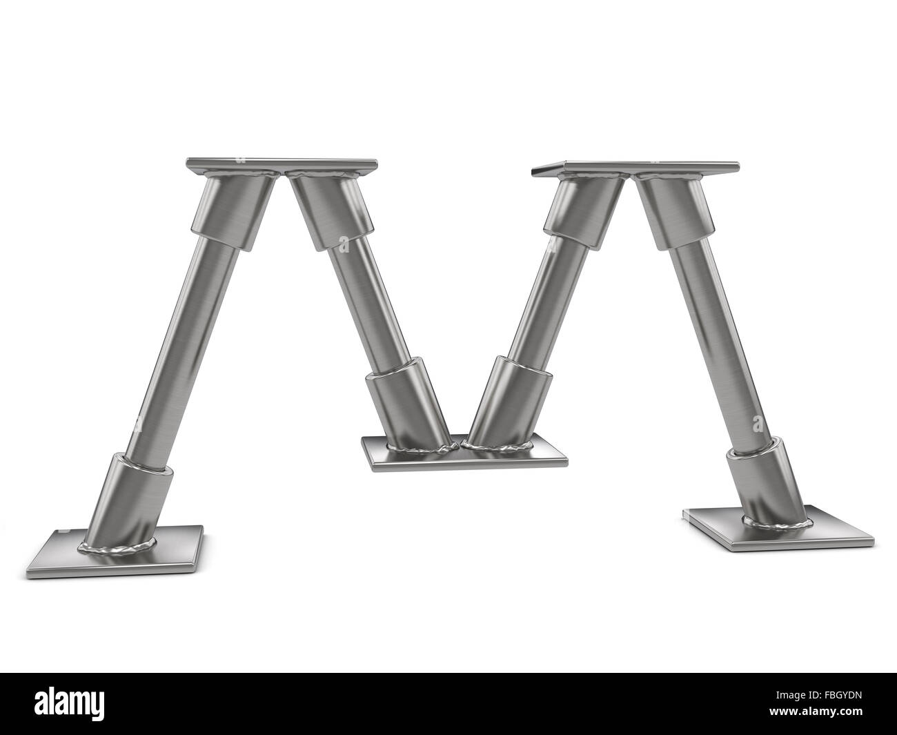 Metal letter M on a white background Stock Photo - Alamy