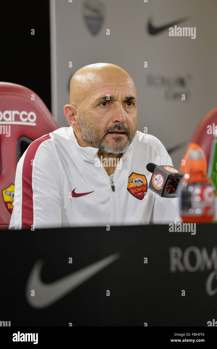 Rome, Italy. 16th Jan, 2016. First press conference of Luciano Spalletti as A.S. Roma coach, held at Trigoria. Credit:  Silvia Lore'/Alamy Live News Stock Photo