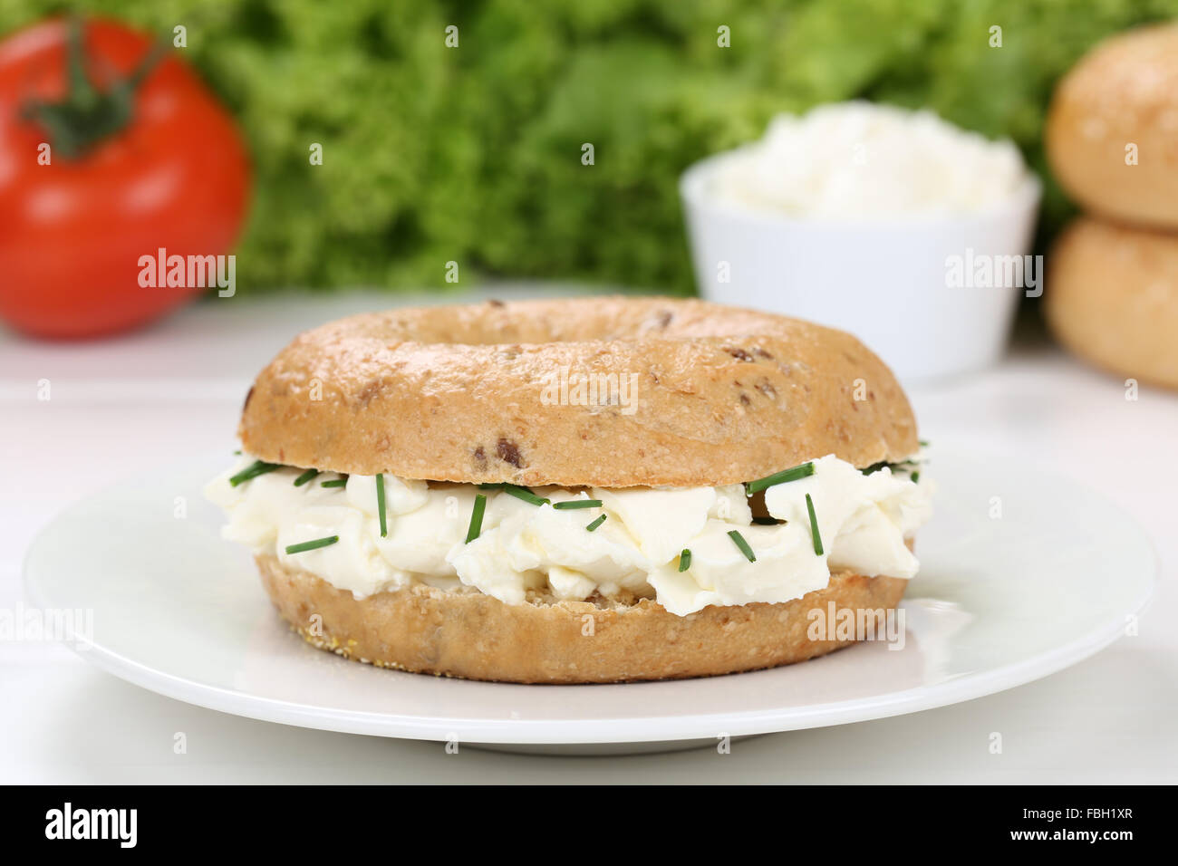Bagel and cream cheese hires stock photography and images Alamy