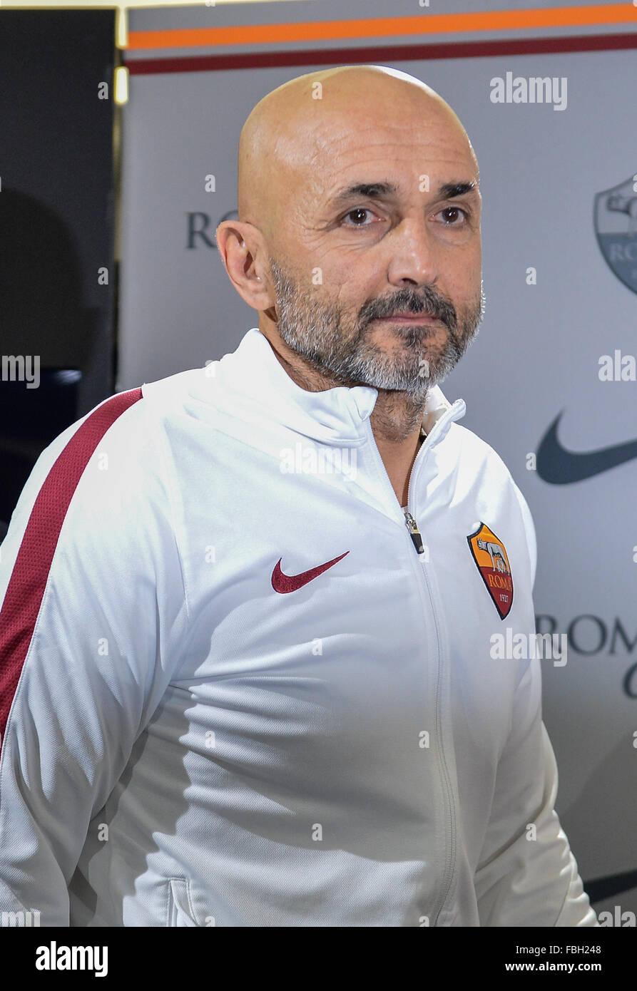 Rome, Italy. 16th Jan, 2016. First press conference of Luciano Spalletti as A.S. Roma coach, held at Trigoria. Credit:  Silvia Lore'/Alamy Live News Stock Photo