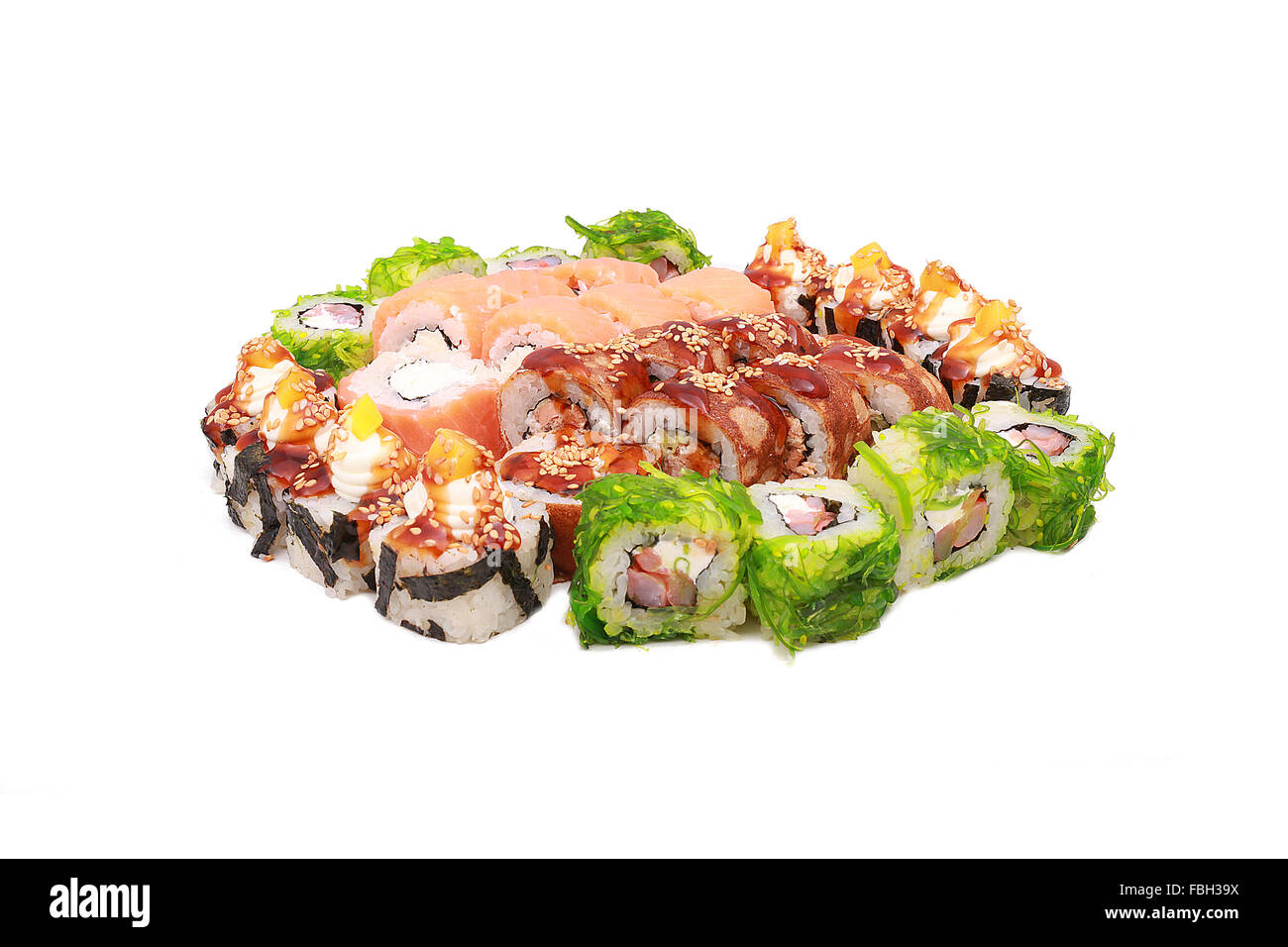 Sushi on the white background Stock Photo