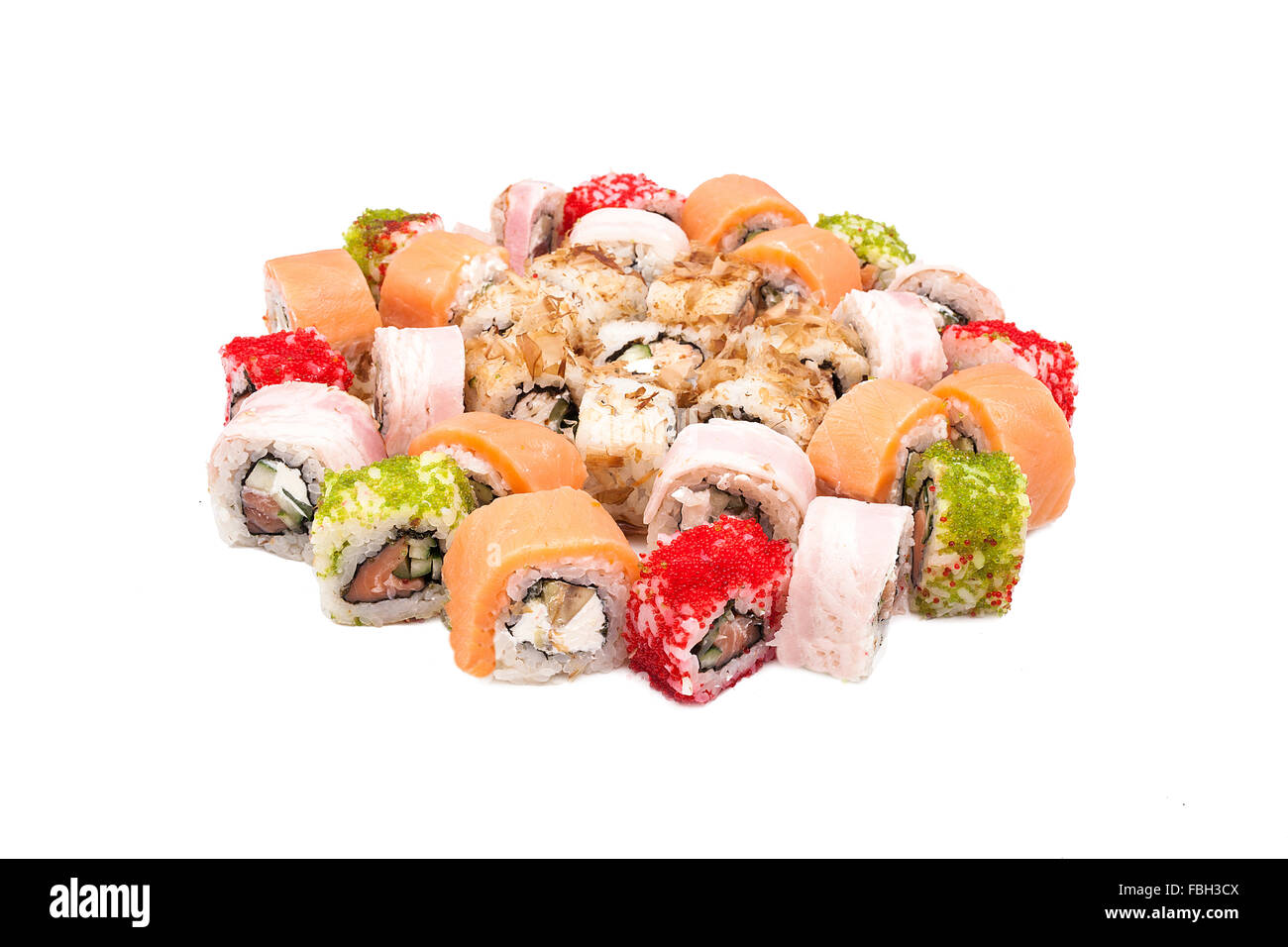 Sushi on the white background Stock Photo