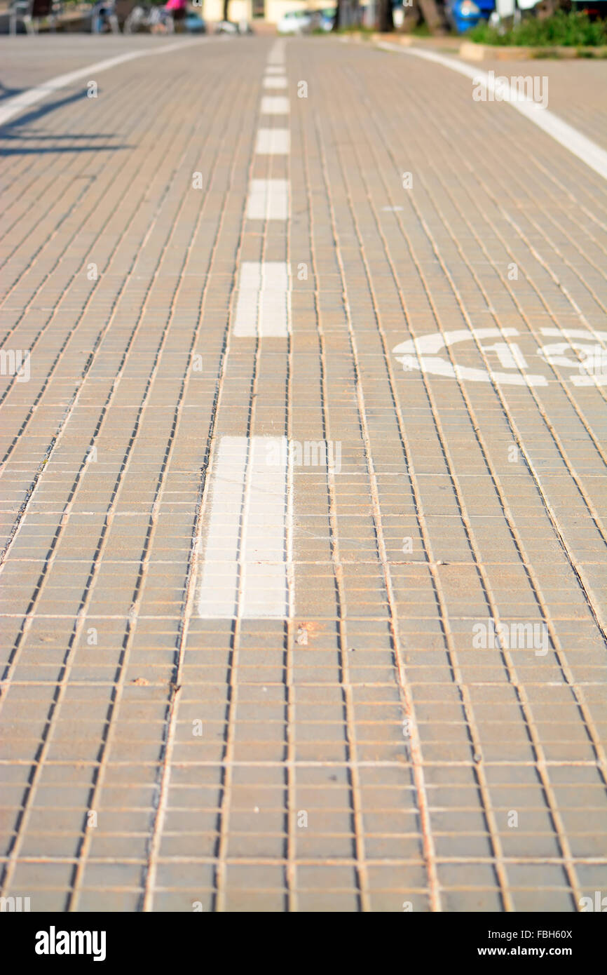 close up of a bike and pedestrian lane Stock Photo