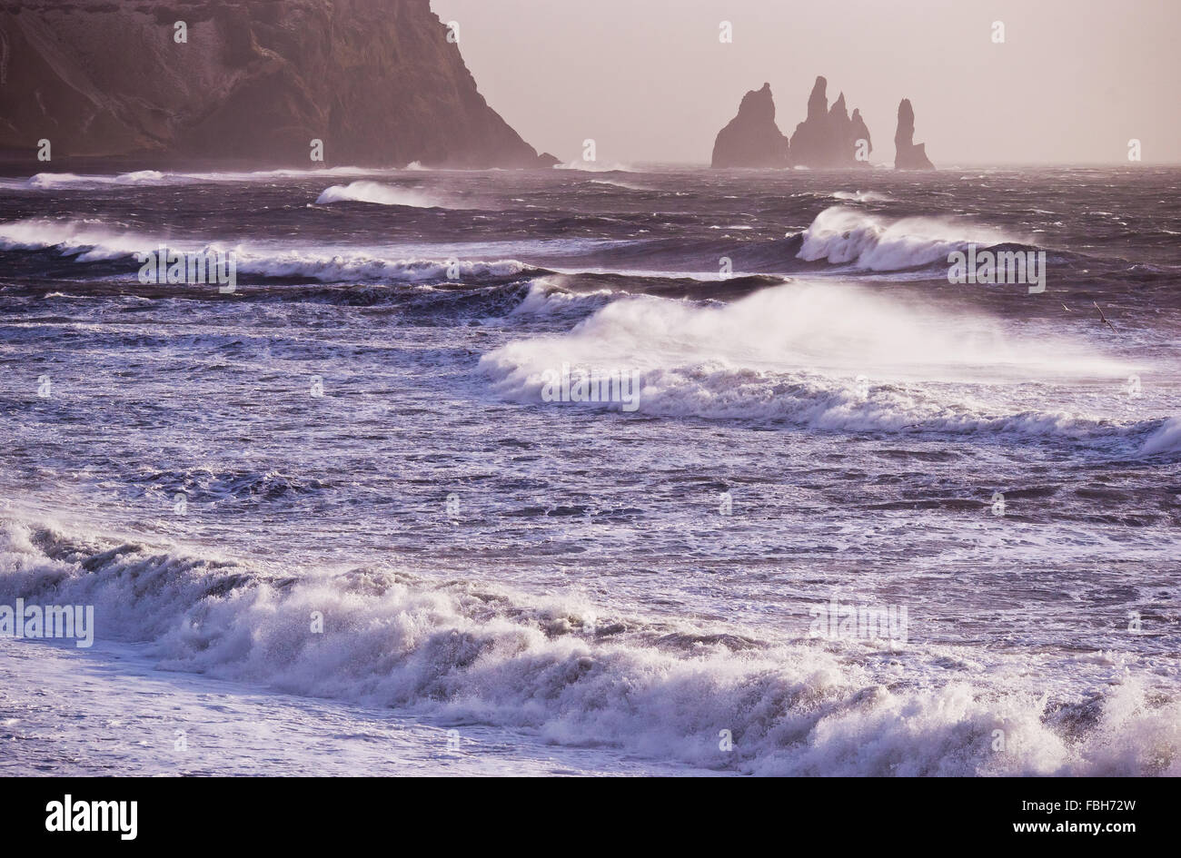 Cape Dyrhólaey (door hole island), the southernmost place in Iceland Stock Photo