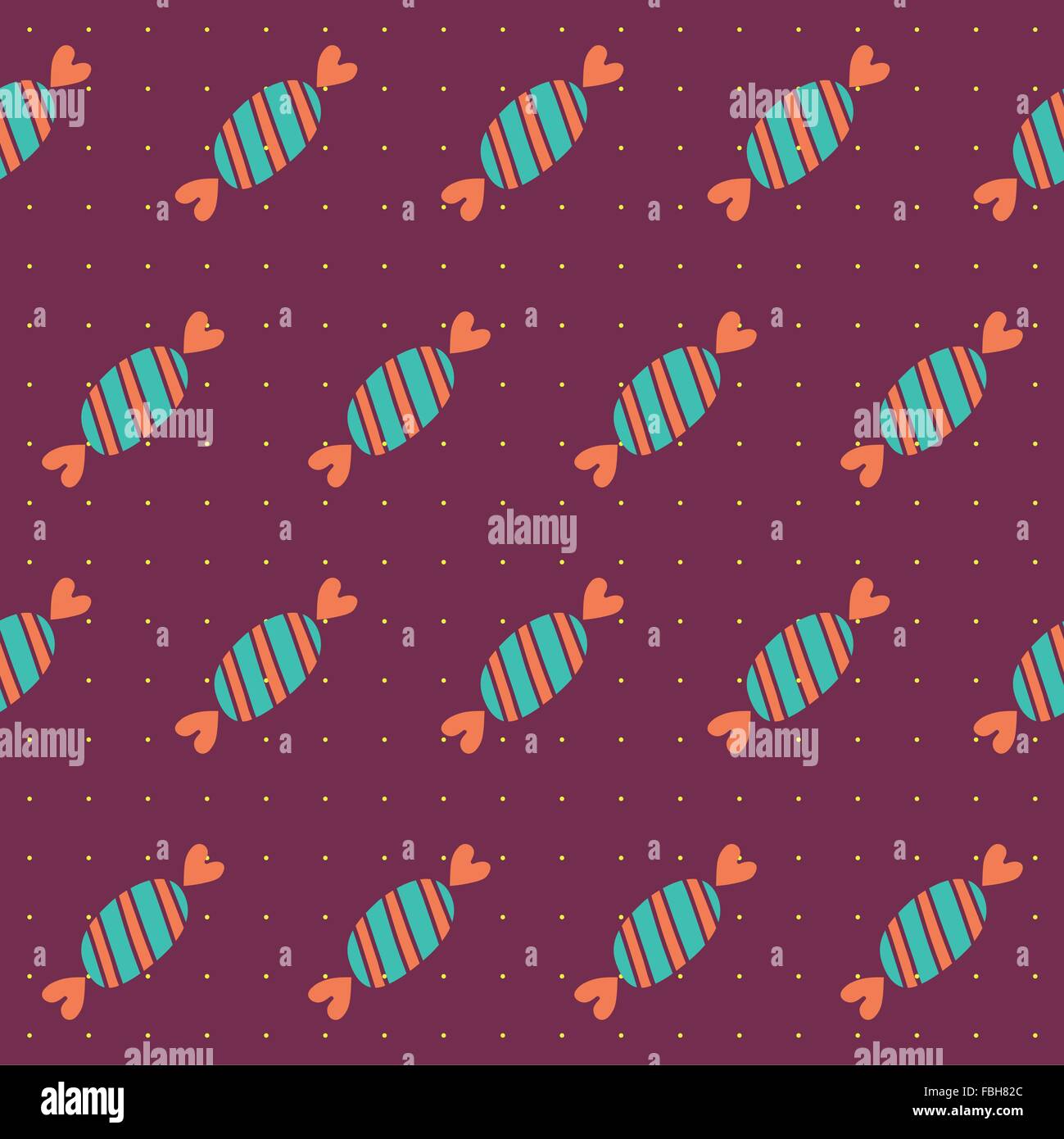 Seamless candy pattern on polka dots background for your wrapper ...