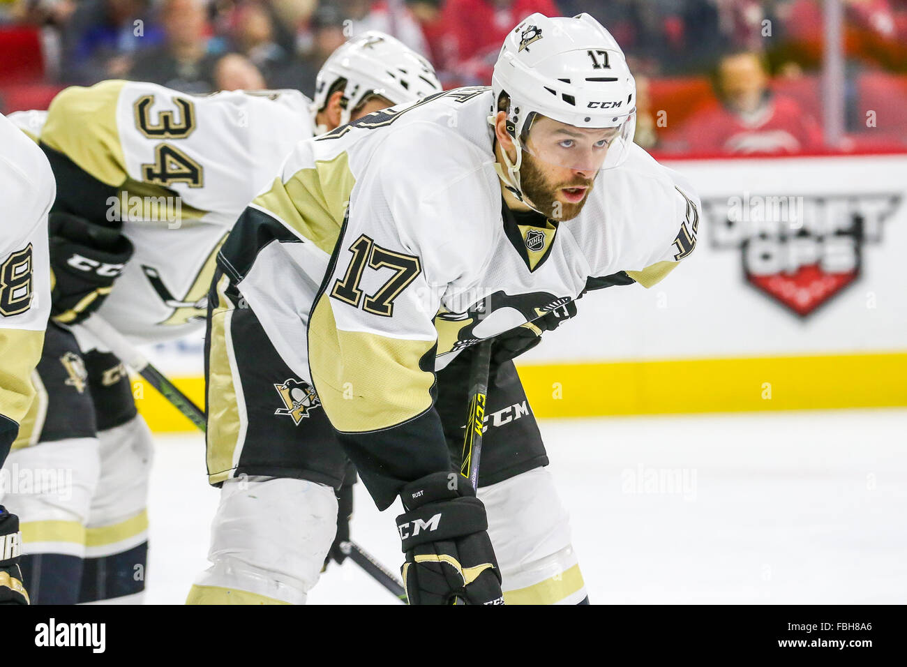 Pittsburgh Penguins right wing Bryan Rust (17) during the NHL game ...