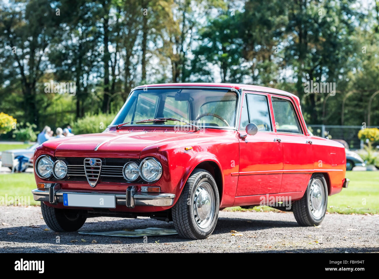 Schwetzingen, Baden-Württemberg, Germany, Alfa Romeo Giulia 1300 Limousine  at the Classic gala, Concours d'Elégance in the baroque castle grounds  Stock Photo - Alamy