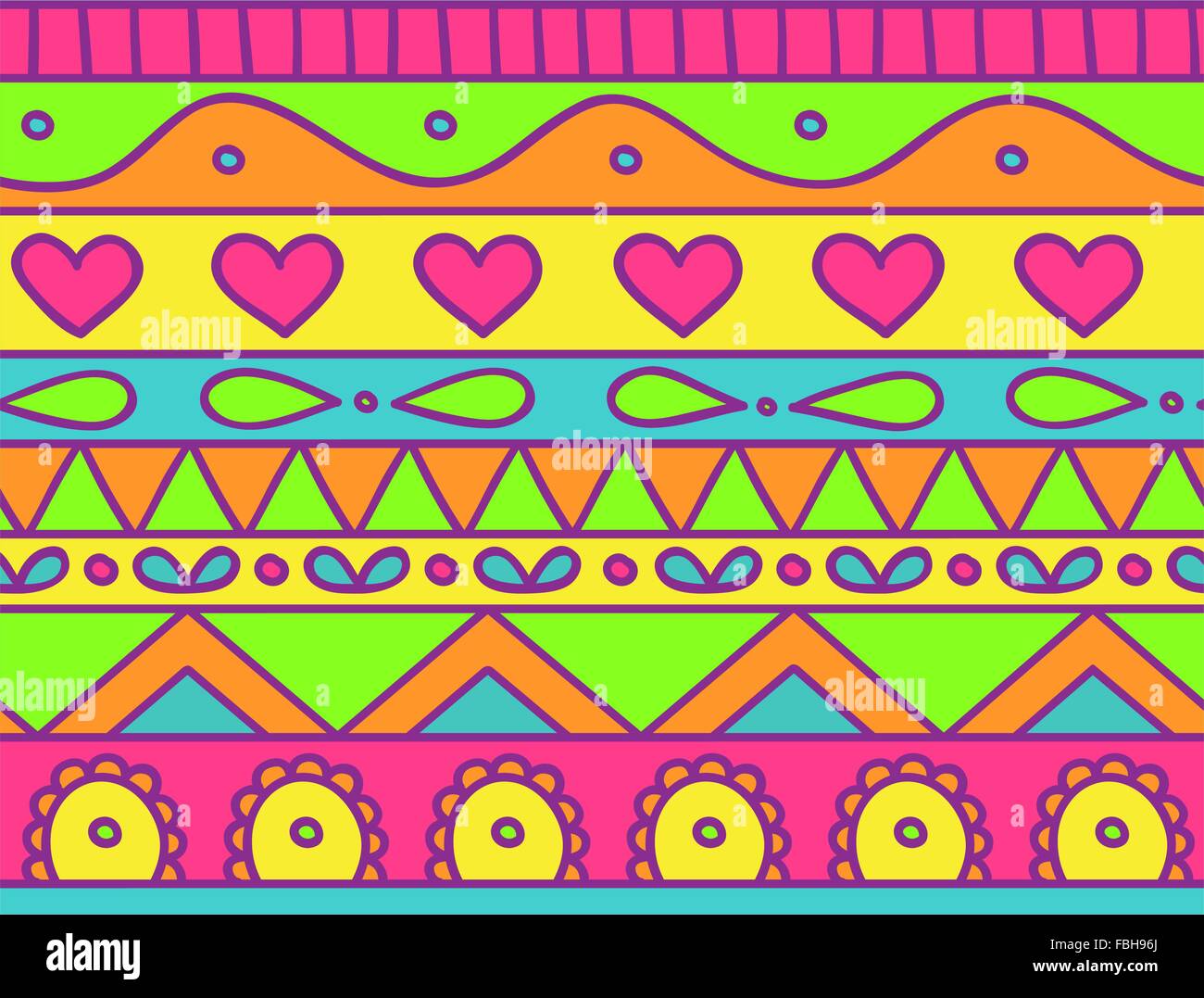 Happy childish seamless doodle pattern Stock Vector