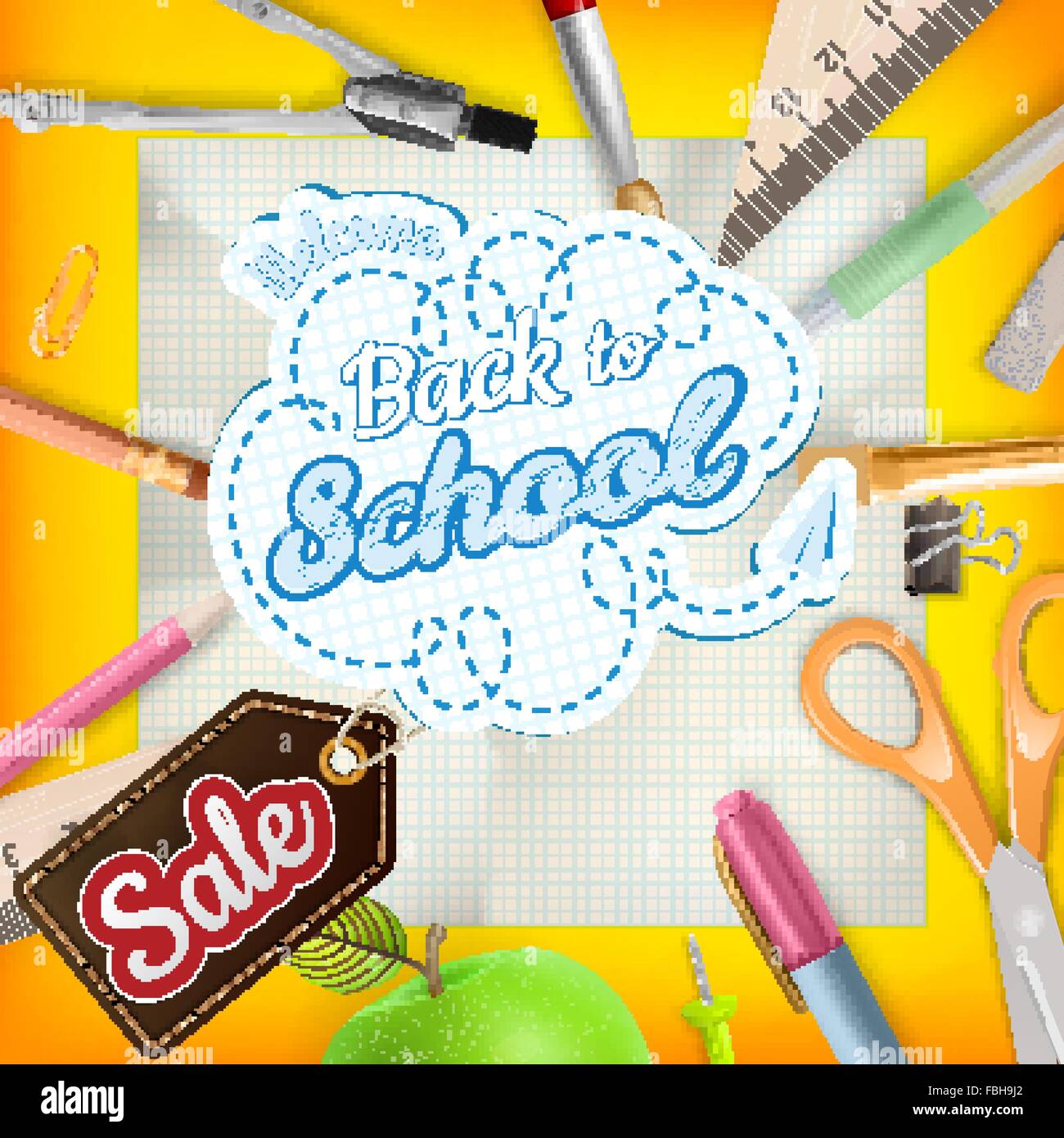 School sale background. EPS 10 Stock Vector Image & Art - Alamy