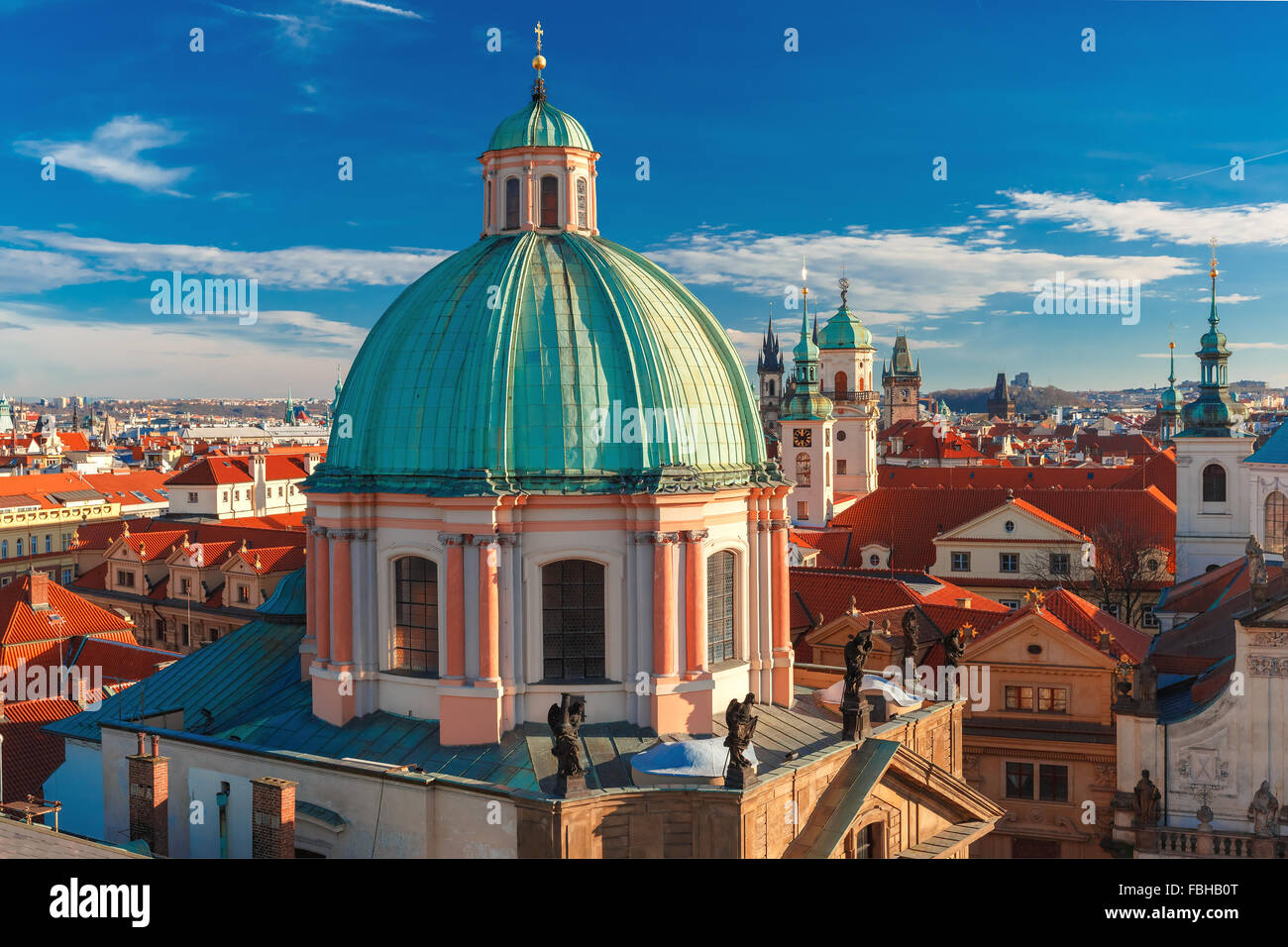 Aerial view over Old Town in Prague, Czech Republic Stock Photo