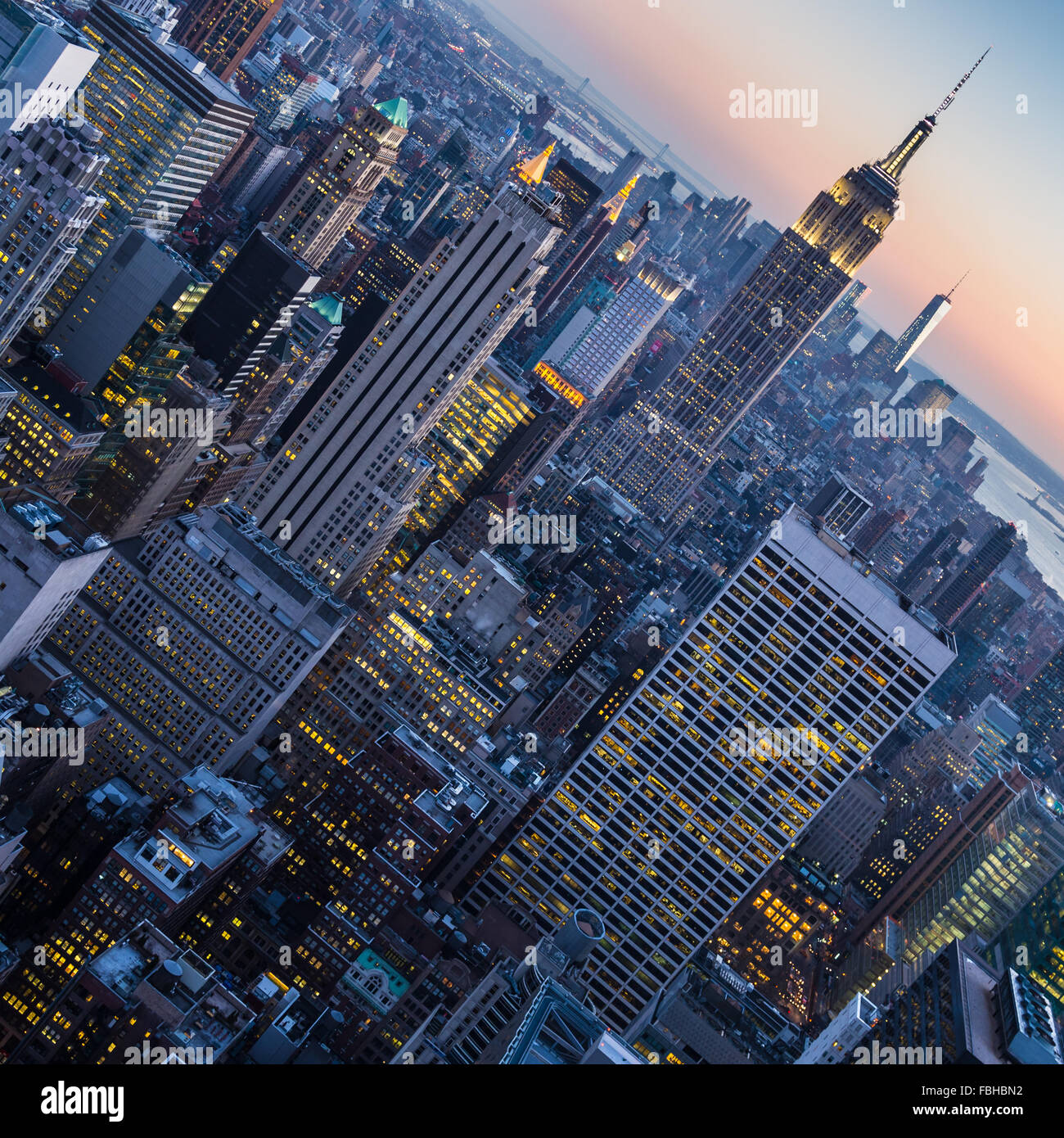 New York City Manhattan downtown skyline Stock Photo - Alamy