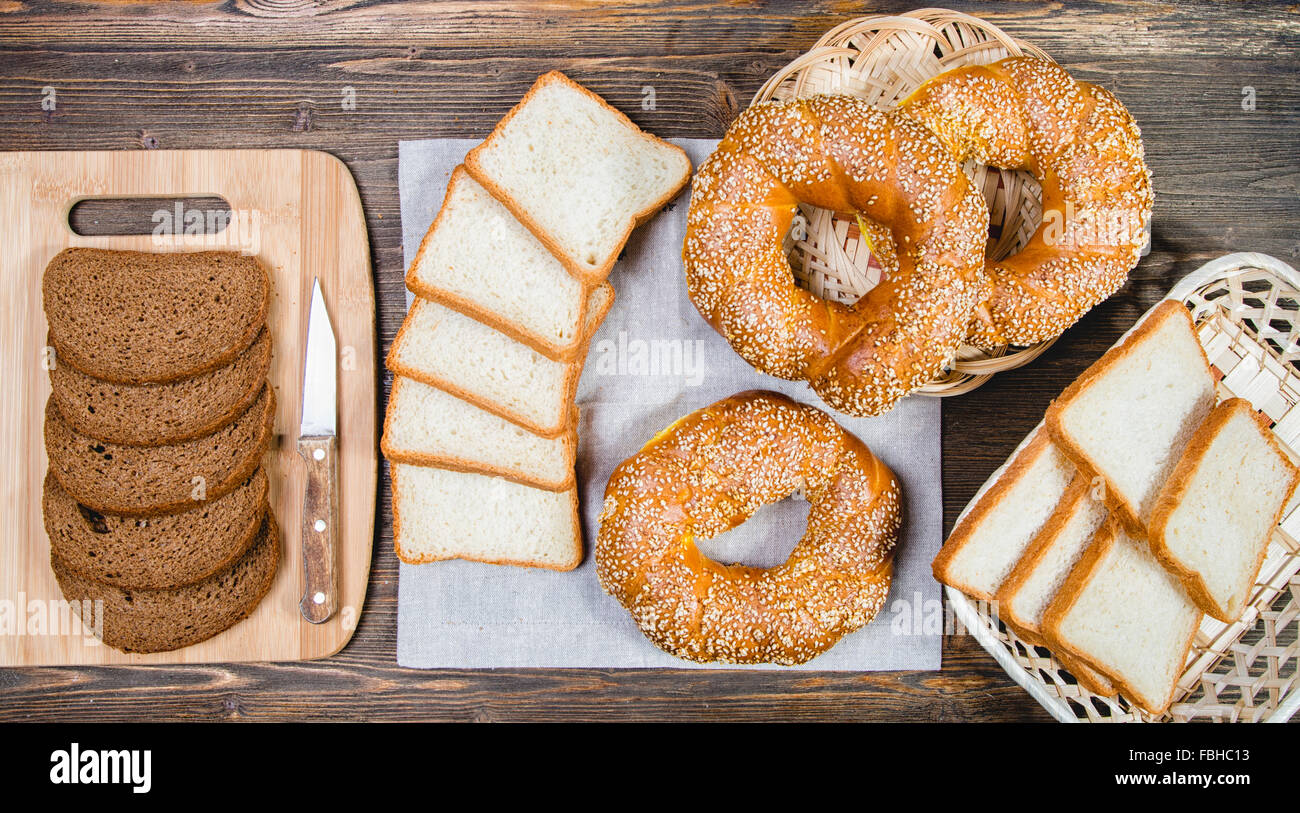 Different types of bread Stock Photo