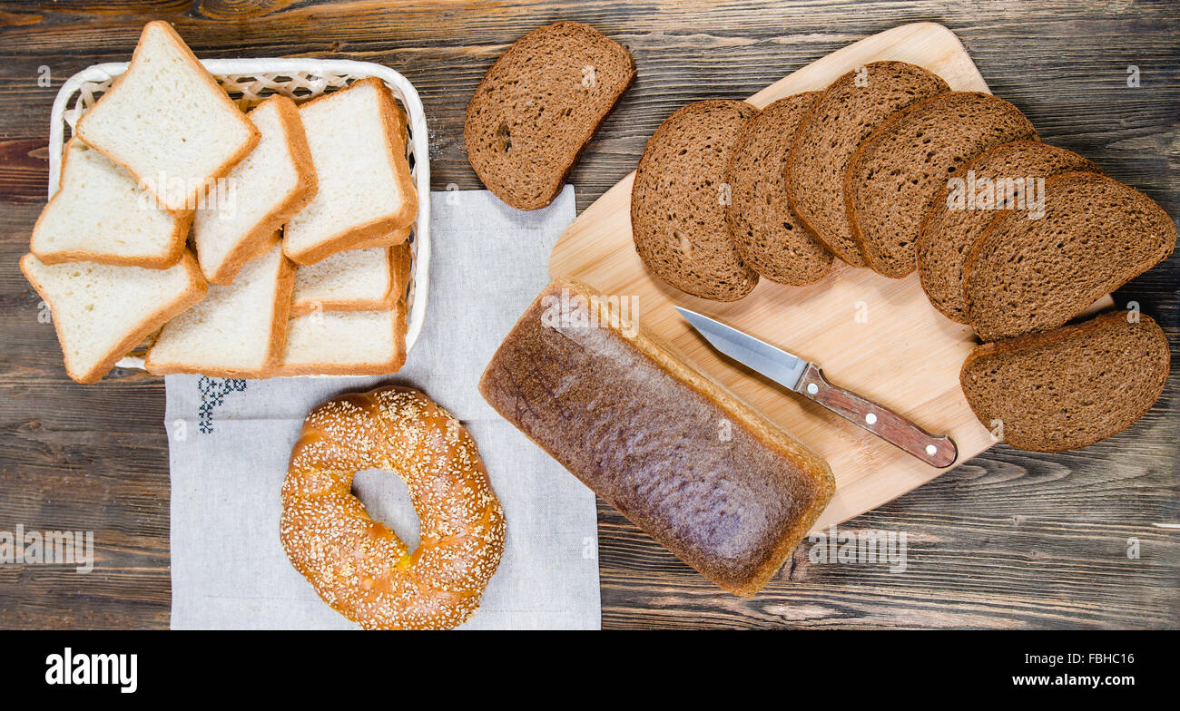 Different types of bread Stock Photo