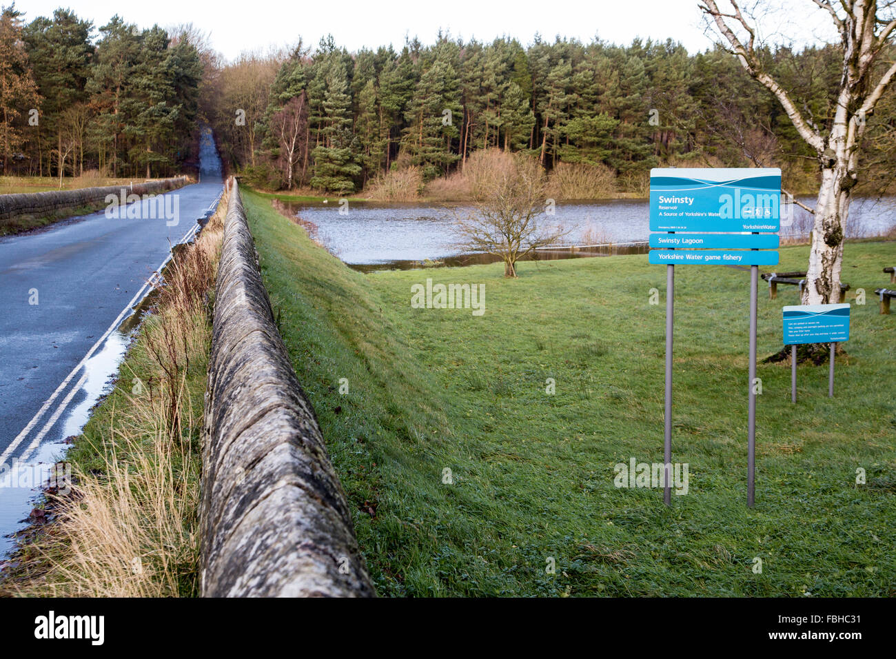 Swinsty Reservoir Yorkshire Water reservoir at Swinsty Stock Photo