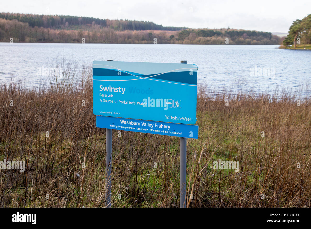 Swinsty Reservoir Yorkshire Water reservoir at Swinsty Stock Photo