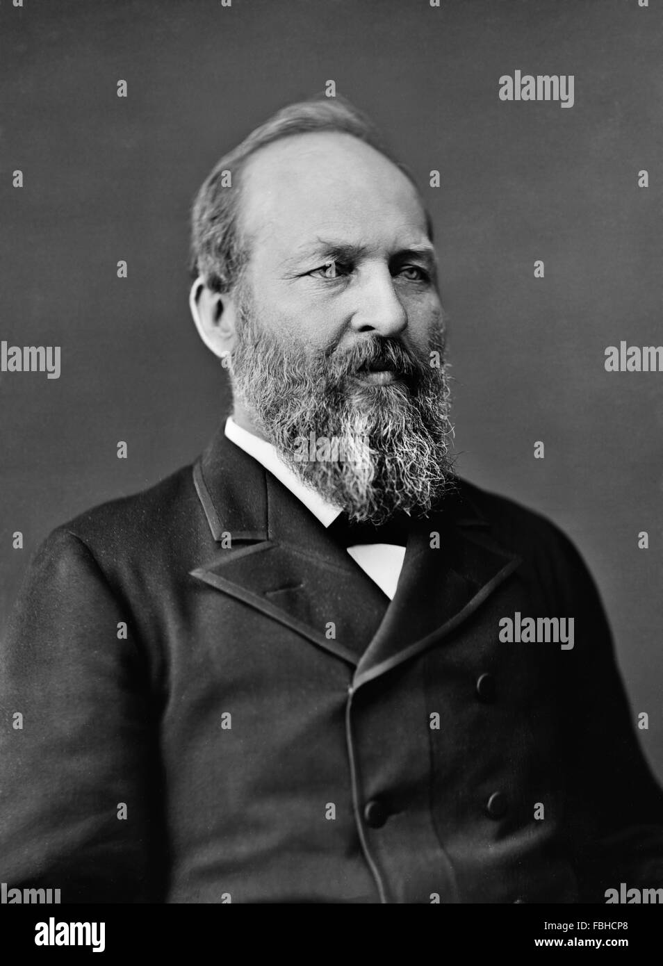 James A Garfield, portrait of the 20th US President , taken between 1870 and 1881 Stock Photo