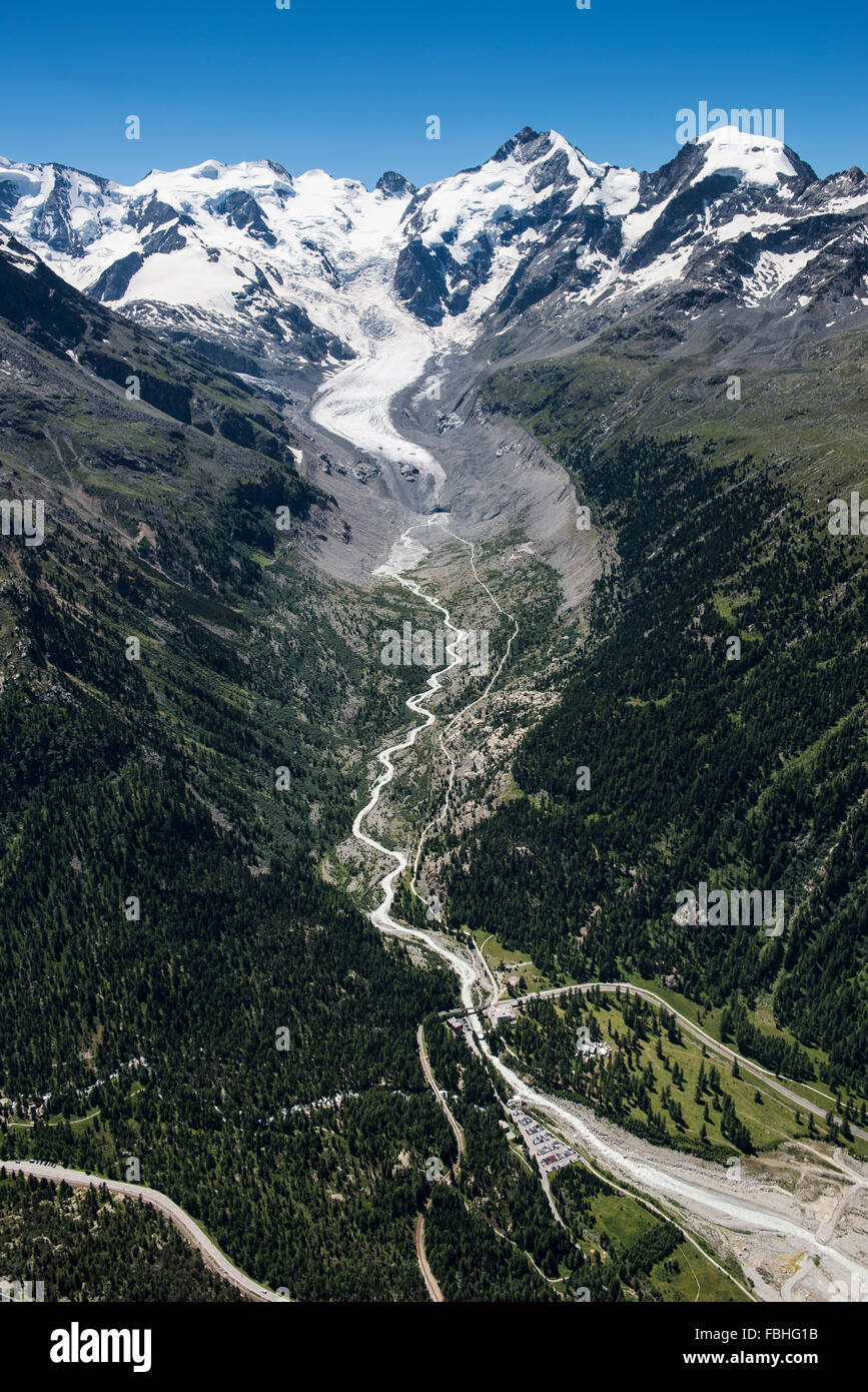 Morteratsch Glacier, Piz Bernina, Biancograt, Piz Palü, Piz Morteratsch