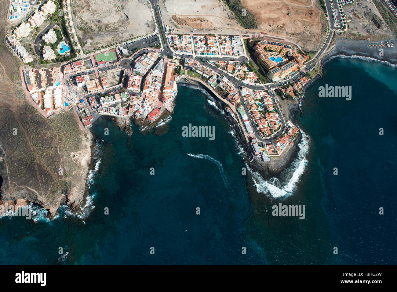 La Caleta Tenerife Map Tenerife, La Caleta, Aerial Picture, Beach, The Atlantic, Sea, Promenade,  Hotels, Hotel Complex, Block Of Apartments, Province Santa Cruz De Tenerife,  Canary Islands, Spain Stock Photo - Alamy