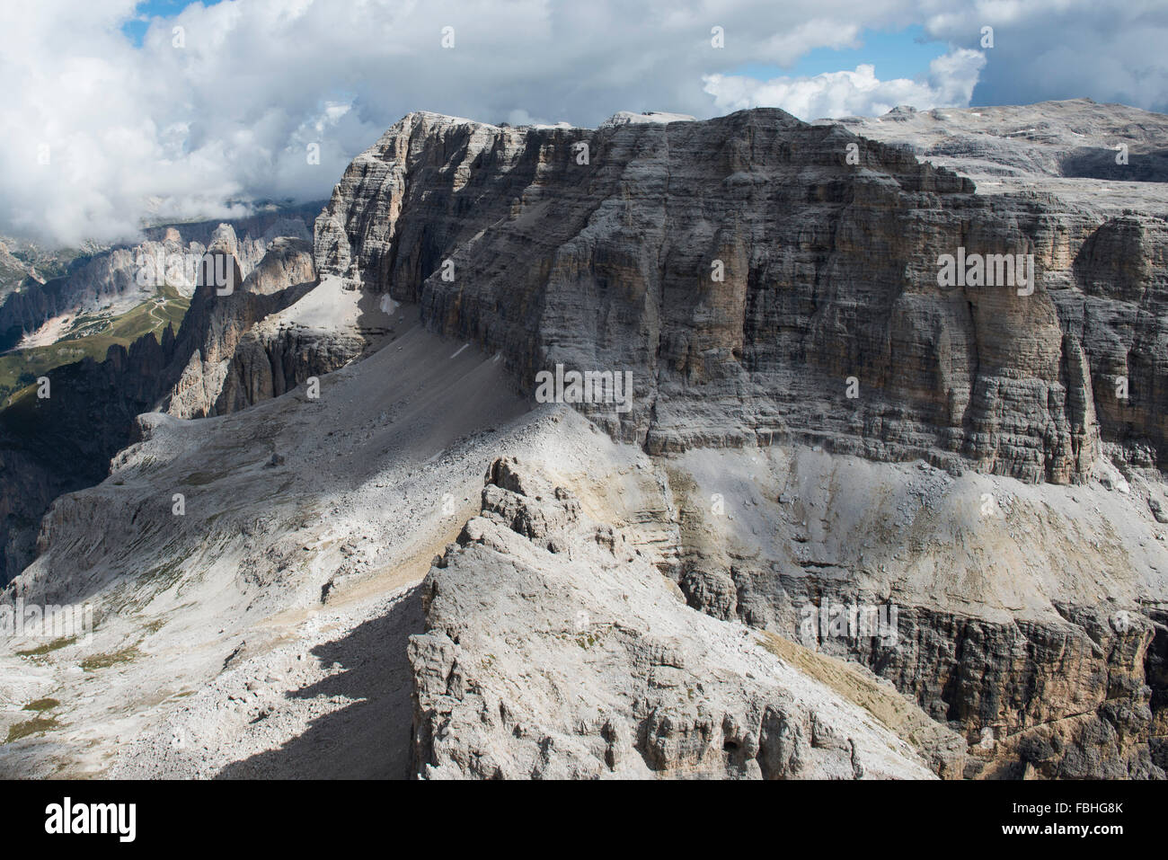 Sella group, Sellapass, Val di Fassa, the Dolomites, Sella, Piz Selva