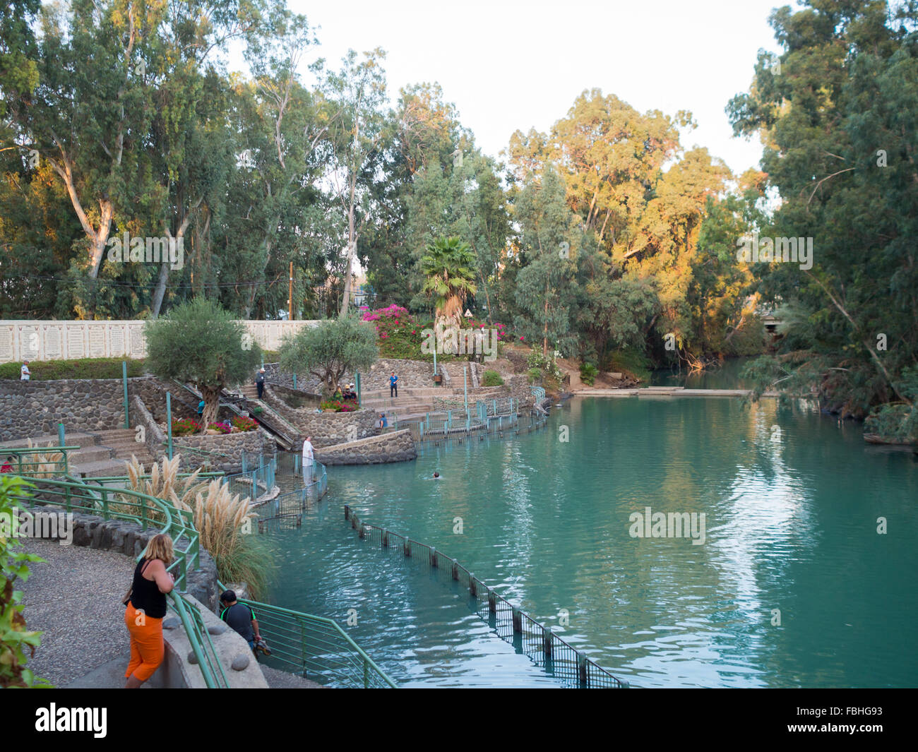 Jordan river Yardenit baptismal site general view Stock Photo Alamy