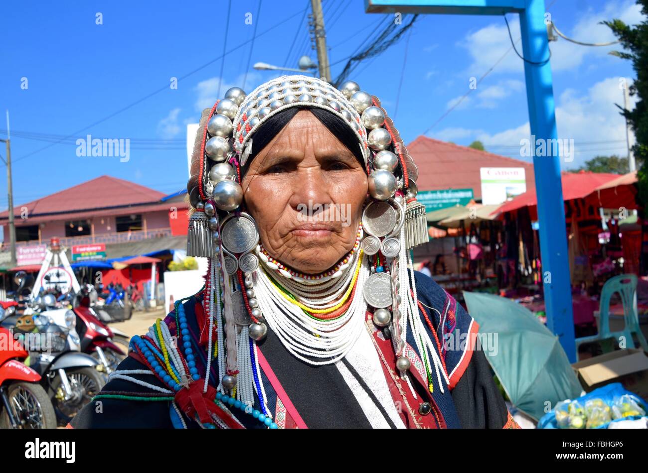Akha headdress hilltribe hi-res stock photography and images - Alamy
