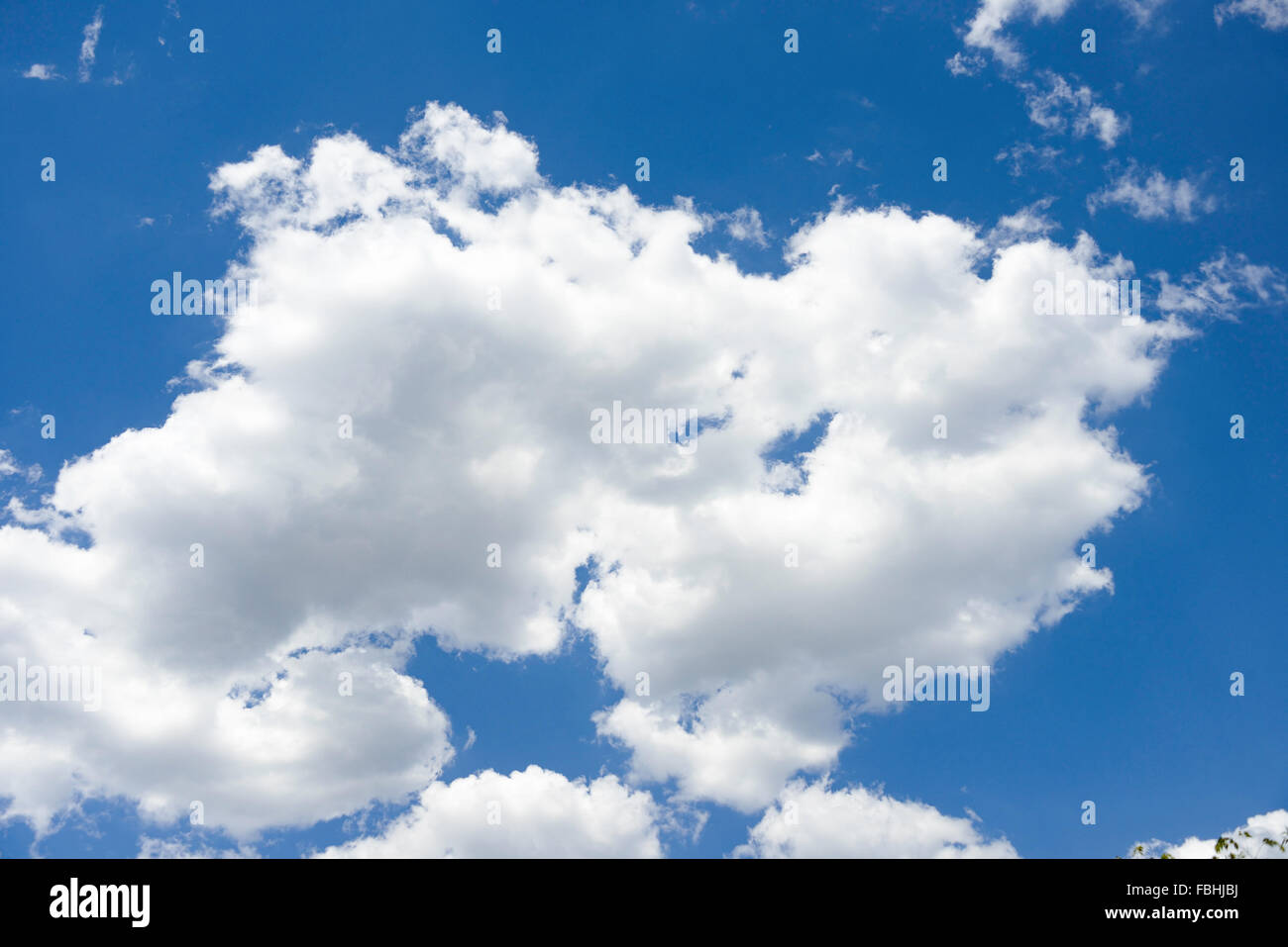 White cumulus clouds and blue sky, Vanderbijlpark, Emfuleni Metropolitan Municipality, Gauteng Province, South Africa Stock Photo
