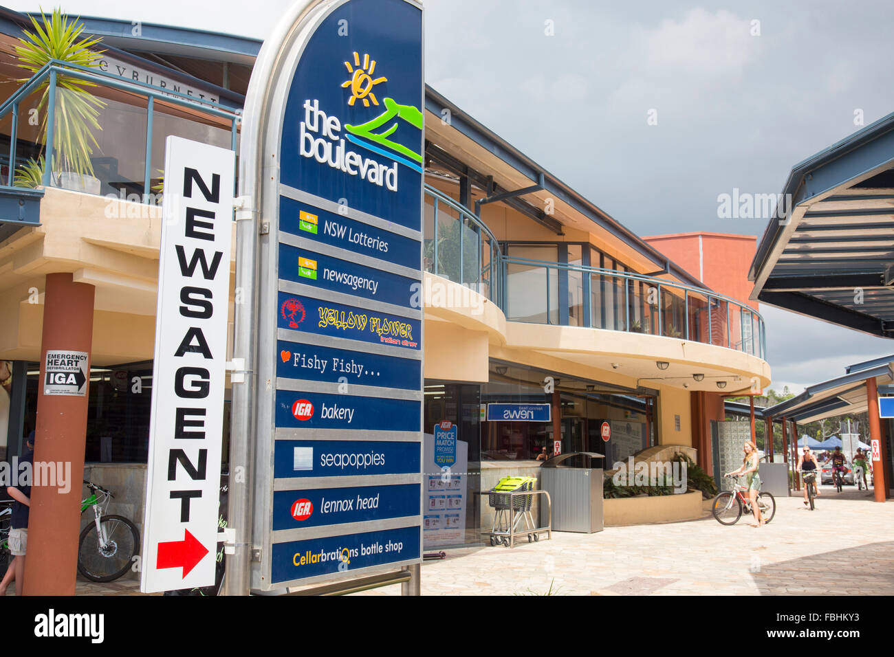 Lennox Head centre, with shops and stores, northern new south wales,Australia Stock Photo