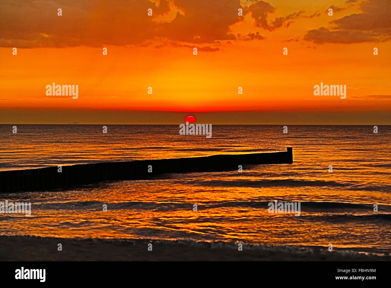 Sunset on the Baltic Sea Stock Photo - Alamy