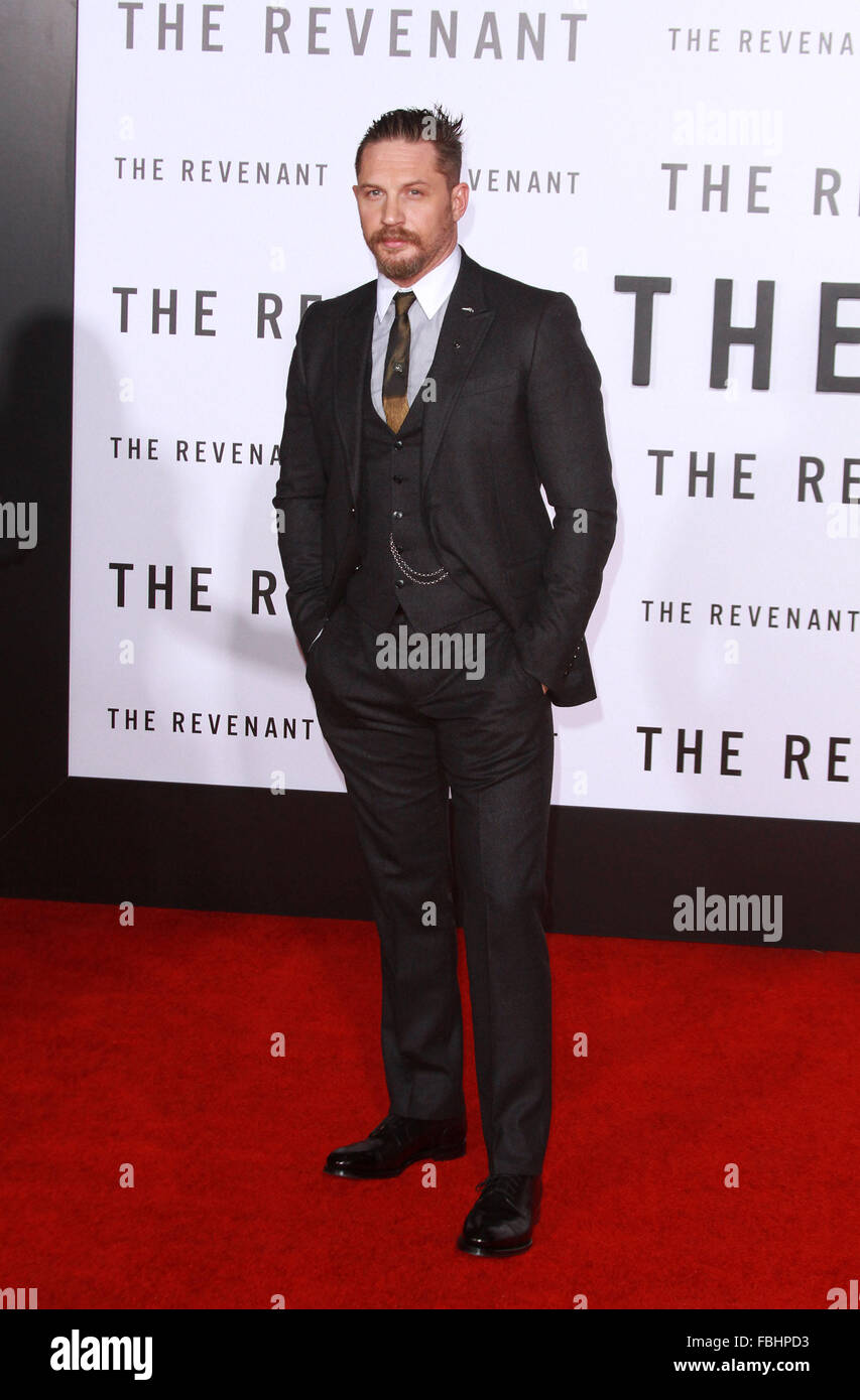 Premiere of 20th Century Fox's 'The Revenant' at TCL Chinese Theatre - Red Carpet Arrivals  Featuring: Tom Hardy Where: Los Angeles, California, United States When: 16 Dec 2015 Stock Photo