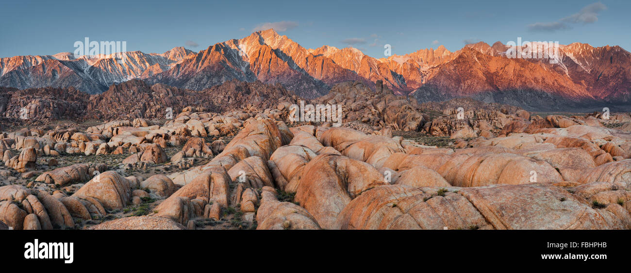 Mount Whitney, Alabama Hills, near Lone Pine, Sierra Nevada, California, USA Stock Photo