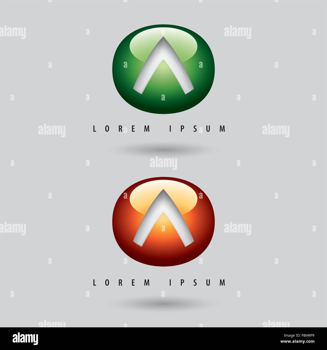 Set of dynamic logos with a triangle or arrow symbol Stock Vector