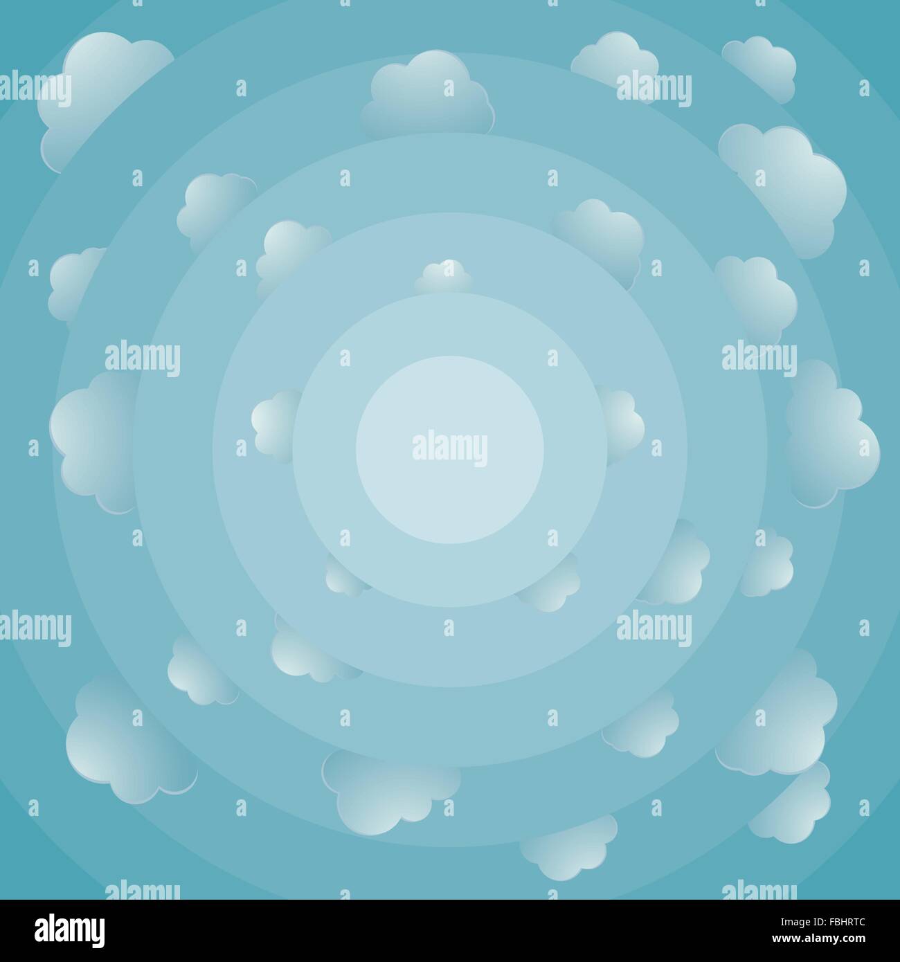 Fish eye view about cloudy bright sky Stock Vector