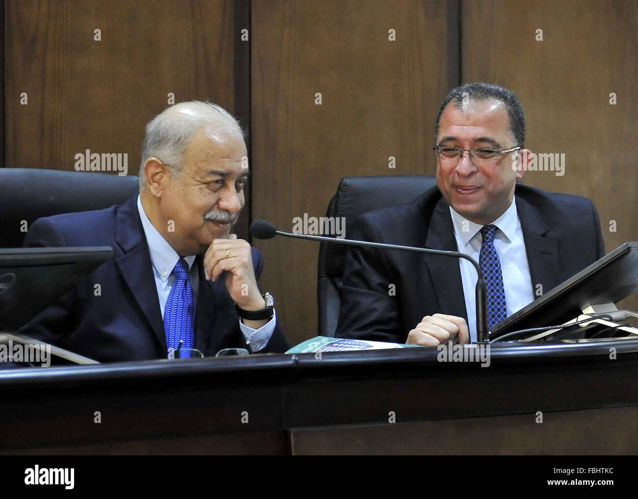 Cairo, Egypt. 16th Jan, 2016. Egyptian Prime Minister, Ismail Sharif