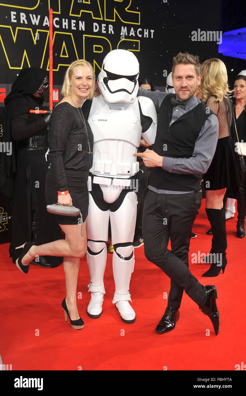 'Star Wars - The Force Awakens' premiere at Zoo Palast in Berlin  Featuring: Peer Kusmagk, Freundin Anna Where: Berlin, Germany When: 16 Dec 2015 Stock Photo