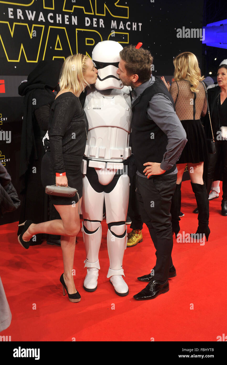 'Star Wars - The Force Awakens' premiere at Zoo Palast in Berlin  Featuring: Peer Kusmagk, Freundin Anna Where: Berlin, Germany When: 16 Dec 2015 Stock Photo