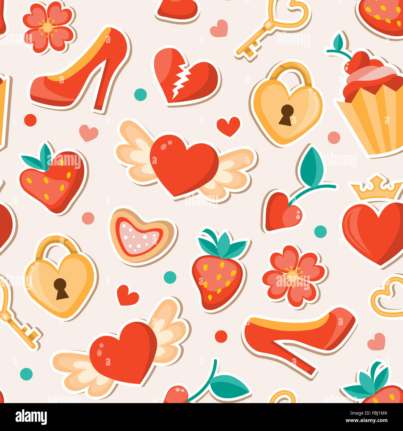 Romantic seamless pattern for Valentine's day Stock Photo - Alamy