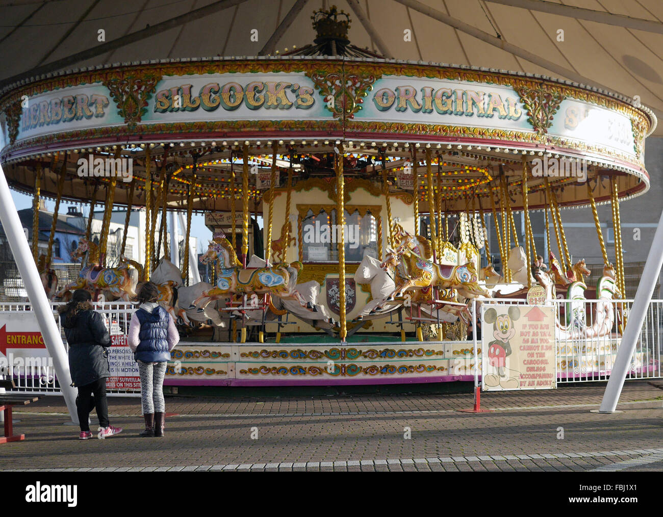 Funfair Carousal Southport Fair England UK. Stock Photo