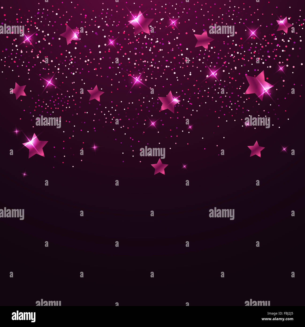 Abstract background with pink shining stars Stock Photo