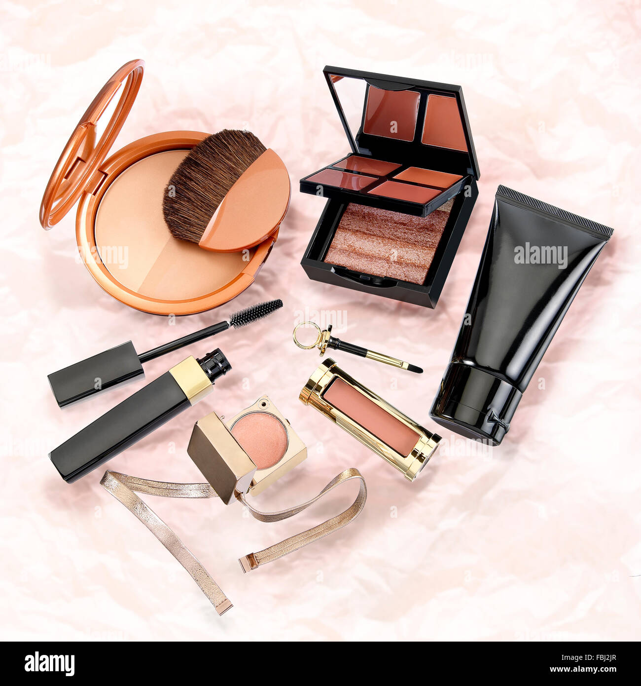 Makeups set on glossy background Stock Photo